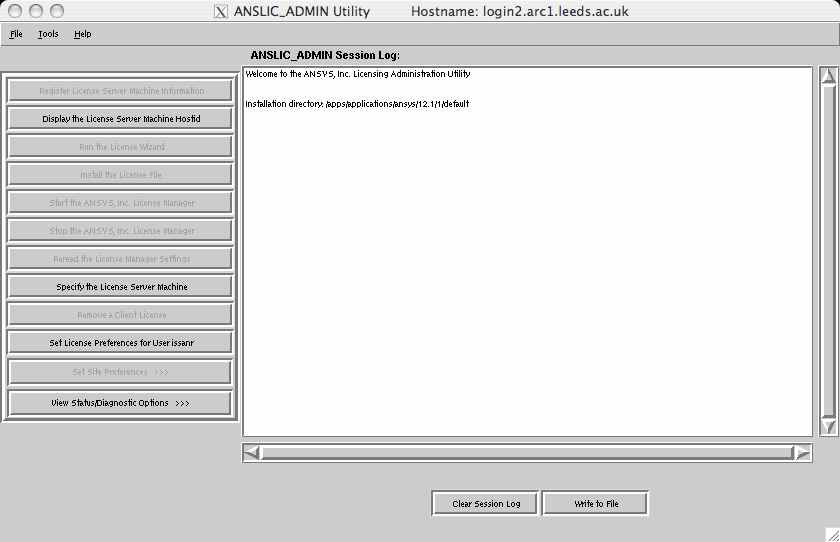 Configuring a license for Ansys using the license manager.