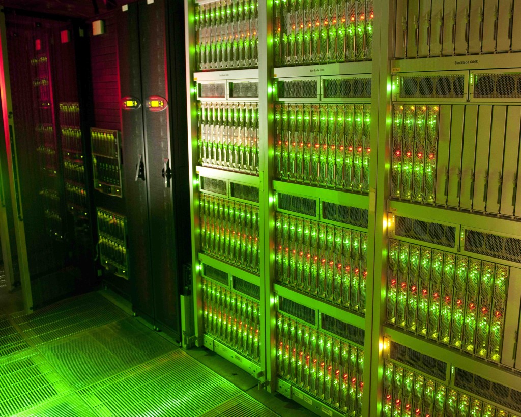 Advanced Research Computing compute racks in the server room. 